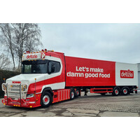 WSI Scania Vlastuin S Torpedo highline facelift 6x2 with 2-axle box trailer STOFFELTRANS DELIZIO
