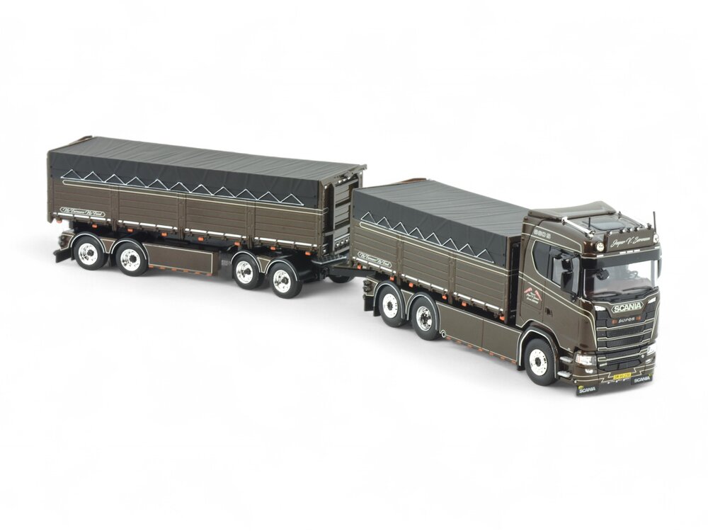 Tekno Tekno Scania Next Gen S-serie Highline riged truck wit 4-axle trailer JESPER V. SORENSEN