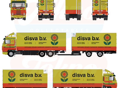 Tekno Tekno Scania 143-420 streamline Topline Riged truck with 2-axle trailer  DISVA