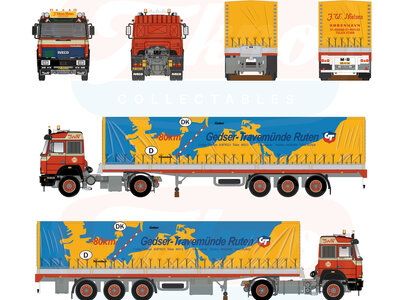 Tekno Tekno Iveco Turbostar 4x2 met 3-assige klassieke huifoplegger WERNER NIELSEN