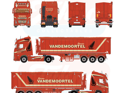 Tekno Tekno Volvo FH Aero Globetrotter 4x2 met 3-assige Stas kipper VANDEMOORTEL