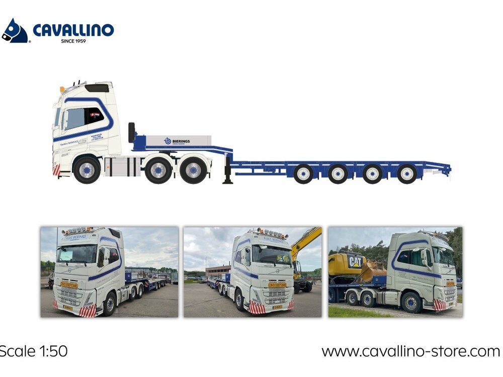 Cavallino Cavallino Volvo FH5 Globetrotter XL 6x2 with 4-axle semi-lowloader TWAN BIERINGS (KEET  Bierings)