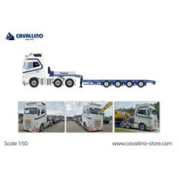 Cavallino Volvo FH5 Globetrotter XL 6x2 with 4-axle semi-lowloader TWAN BIERINGS (KEET  Bierings)