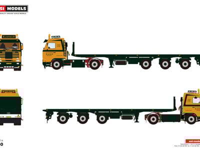 WSI WSI Scania 143M/500 streamline met 3-as stenenoplegger KAMPHUIS B.V.