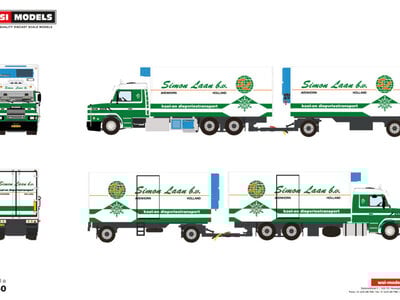 WSI WSI Scania 143H/450 Torpedo 6x2 rigid truck with 2-axle drawbar trailer SIMON LAAN B.V.