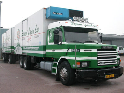 WSI WSI Scania 143H/450 Torpedo 6x2 rigid truck with 2-axle drawbar trailer SIMON LAAN B.V.