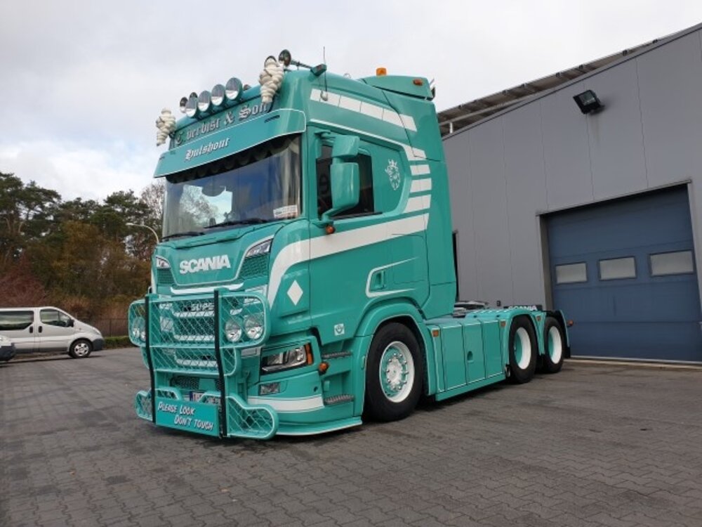 Tekno Tekno Scania Next Gen R650 6x2 met schuifzeilenoplegger VERBIST