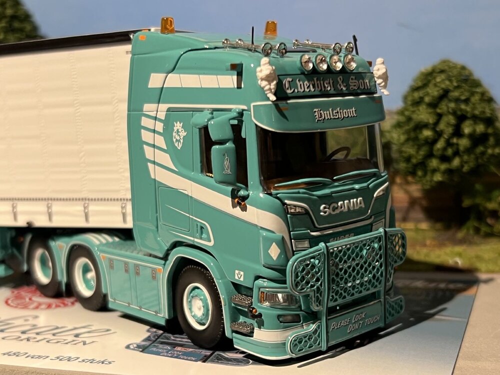 Tekno Tekno Scania Next Gen R650 6x2 with curtainside semi trailer VERBIST