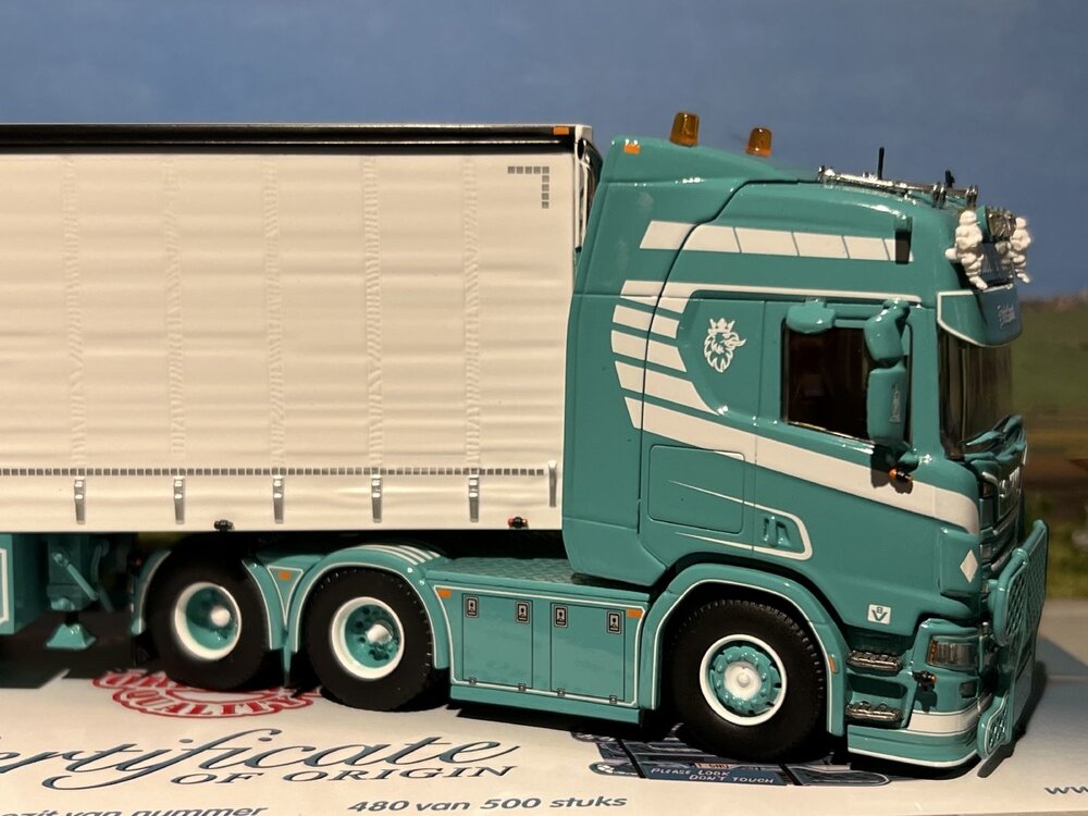 Tekno Tekno Scania Next Gen R650 6x2 met schuifzeilenoplegger VERBIST