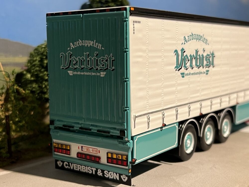 Tekno Tekno Scania Next Gen R650 6x2 met schuifzeilenoplegger VERBIST