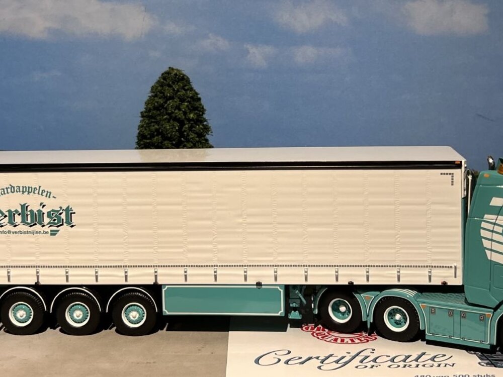 Tekno Tekno Scania Next Gen R650 6x2 with curtainside semi trailer VERBIST