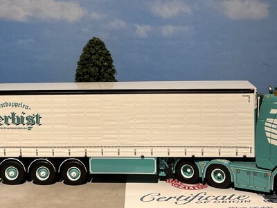 Tekno Tekno Scania Next Gen R650 6x2 with curtainside semi trailer VERBIST