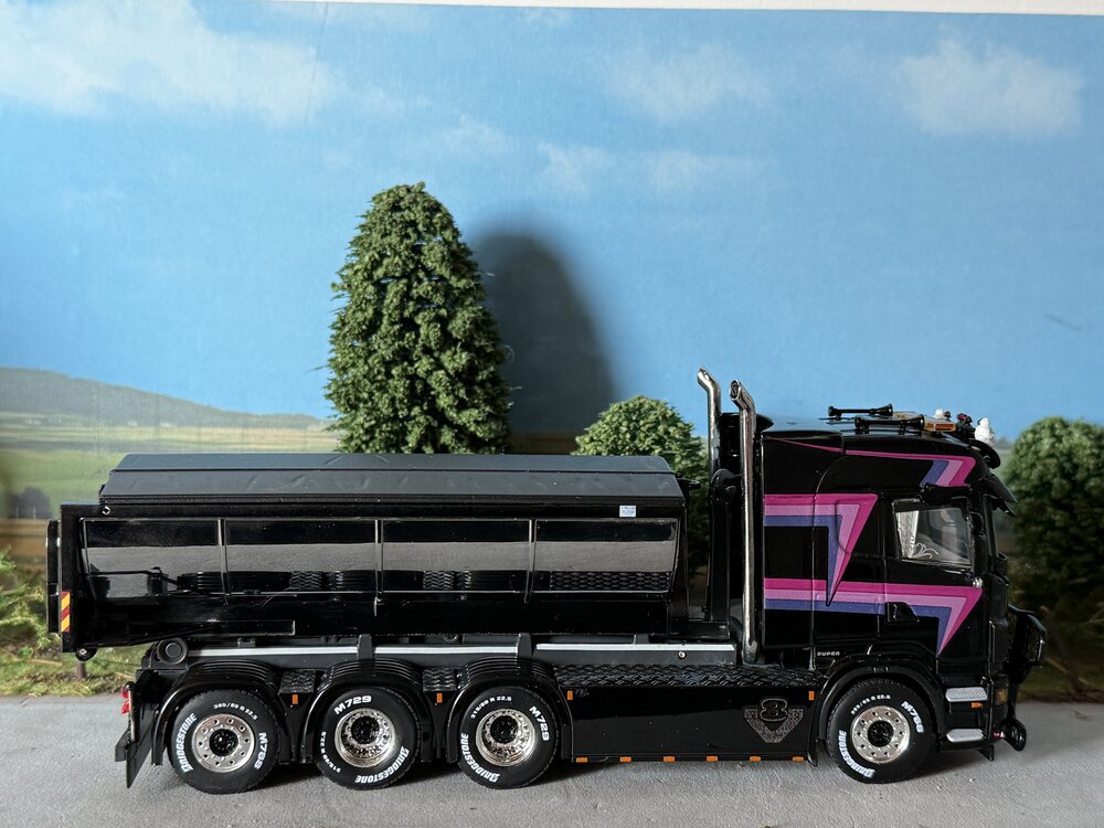 WSI WSI Scania R6 Highline 8x4 hooklift system + container HAUGEN