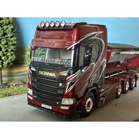 WSI Scania R Highline 8x4 haakarm systeem + container WERMELIN