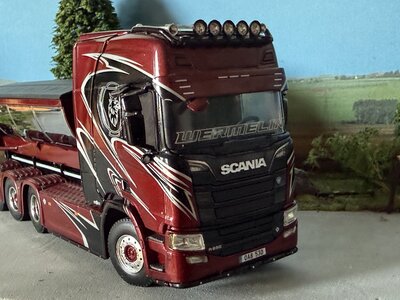 WSI WSI Scania R Highline 8x4 hooklift system + container WERMELIN