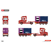 WSI Scania 4-serie Torpedo with container trailer + 20ft. container WOLDHUIS TRANSPORT