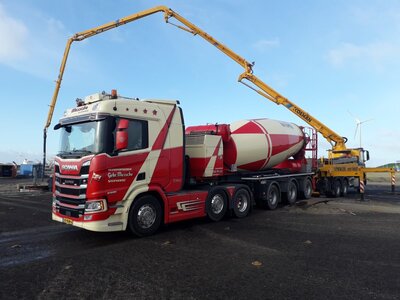 Tekno Tekno Scania NGR met 3-assige betonmixer MUSSCHE TRANSPORT
