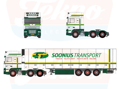 Tekno Tekno DAF 95XF Super Space Cab 6x2 met 3-assige koelopegger SOONIUS