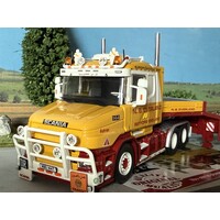 Tekno Scania 4-serie Torpedo with 3-axle lowloader OVERLAND