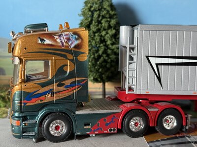 Tekno Tekno Scania R 6x2 Topline with open top tipping trailer WILMA VAN DE WERKEN