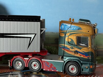 Tekno Tekno Scania R 6x2 Topline with open top tipping trailer WILMA VAN DE WERKEN