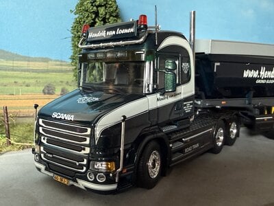 Tekno Tekno Scania Torpedo Highline with 3-axle tipper trailer HENRIK VAN LOENEN