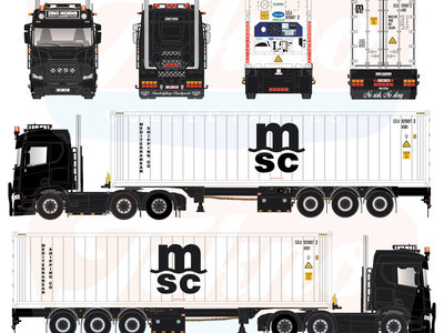 Tekno Tekno Scania NGR truck with 3-axle containerchassis ZINO MOENS