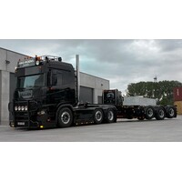 Tekno Scania NGR trekker met 3-assig containerchassis + container ZINO MOENS