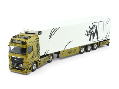 Tekno Tekno Man TGX GX 4x2 met 3-assige koeloplegger MULLER -"Golden Commander"