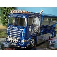 Tekno Scania R Lowline motorwagen met haakarm + container MICKES AKERI