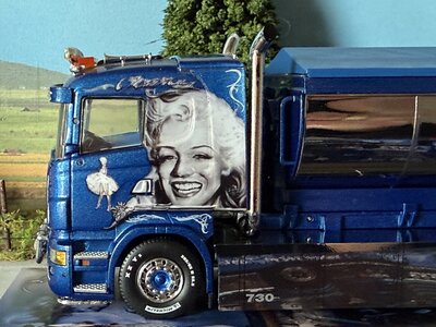 Tekno Tekno Scania R Lowline truck with hooklift + container MICKES AKERI