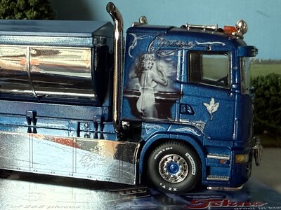 Tekno Tekno Scania R Lowline motorwagen met haakarm + container MICKES AKERI