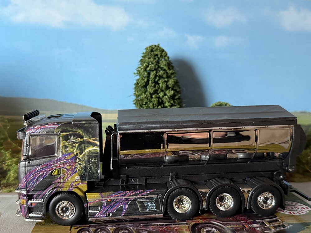 Tekno Tekno Scania R Lowline motorwagen met haakarm + container GAHNE AKERI
