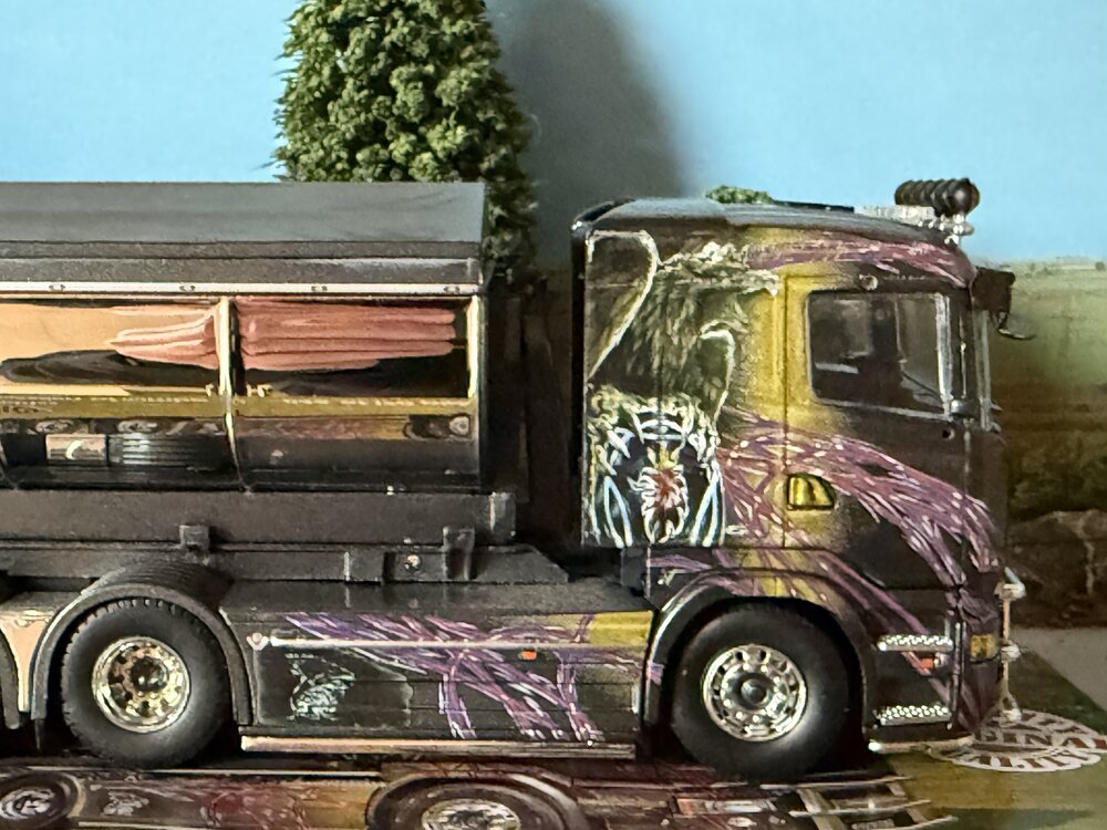 Tekno Tekno Scania R Lowline motorwagen met haakarm + container GAHNE AKERI