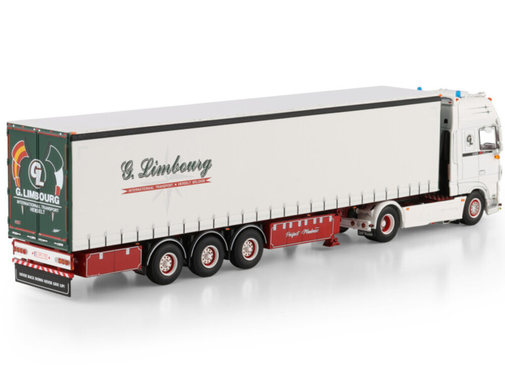 WSI WSI DAF XF SSC 4X2 met 3-as schuifzeilen oplegger LIMBOURG