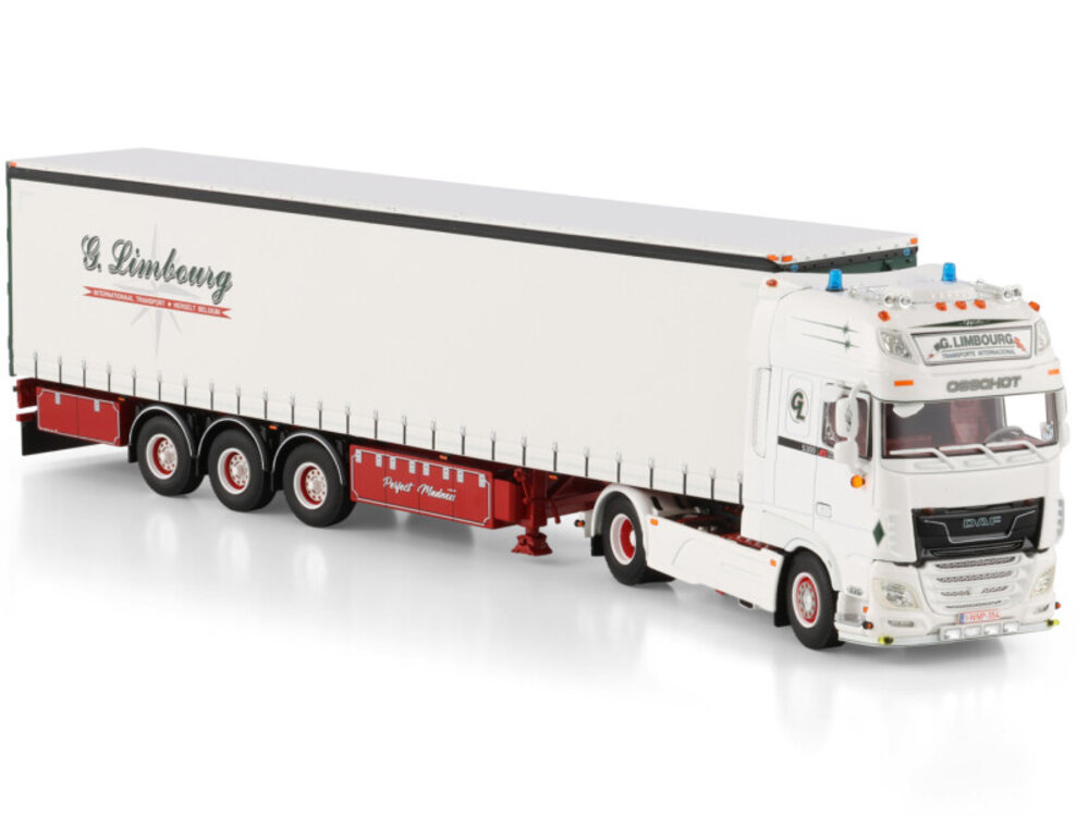 WSI WSI DAF XF SSC 4X2 met 3-as schuifzeilen oplegger LIMBOURG