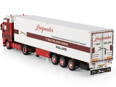 WSI WSI DAF XF 105 Super Space Cab 4x2 with  3-axle reefer trailer LEEGWATER
