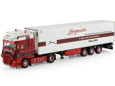 WSI WSI DAF XF 105 Super Space Cab 4x2 with  3-axle reefer trailer LEEGWATER