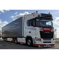 WSI Scania S Highline 4x2 met 3-as schuifzeilen oplegger TRANSPORTS ALLAIRE