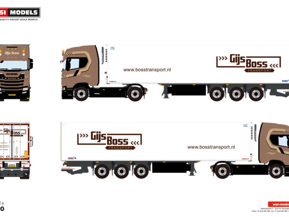 WSI WSI Scania S Highline with 3-axle reefer trailer GIJS BOSS
