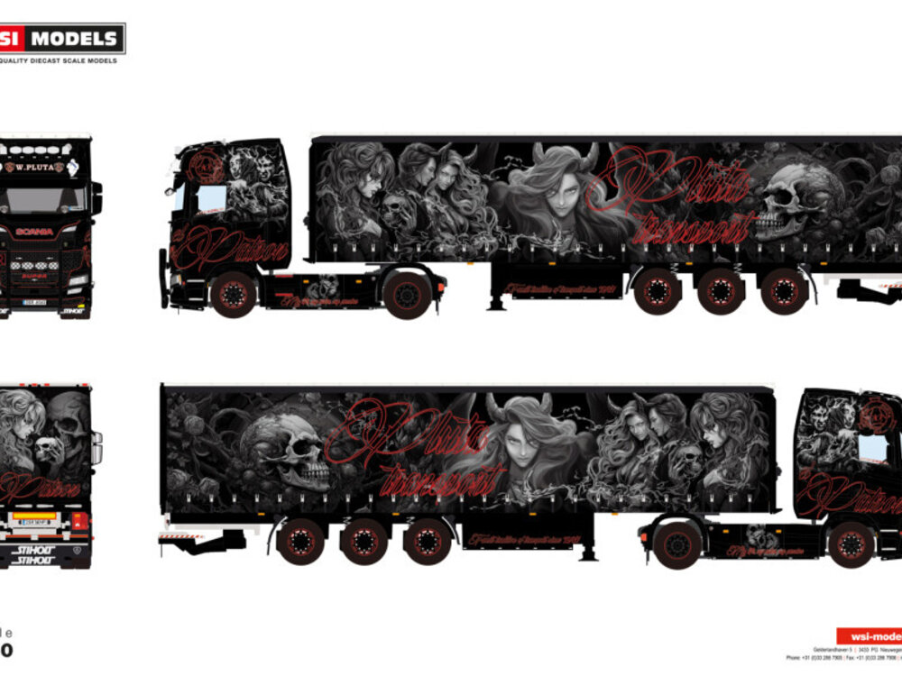 WSI WSI Scania S Highline 4x2 met 3-as schuifzeilen oplegger EL-PATRON