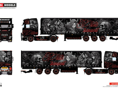 WSI WSI Scania S Highline 4x2 met 3-as schuifzeilen oplegger EL-PATRON