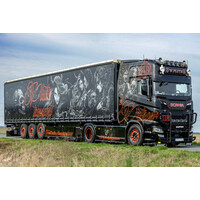 WSI Scania S Highline 4x2 met 3-as schuifzeilen oplegger EL-PATRON