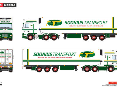 WSI WSI DAF XF95 Super Space cab  6x2 with 3-axle reefer trailer SOONIUS