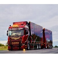 Tekno Scania Next Gen R motorwagen met 3-assige schamel aanhanger HEINRICHS
