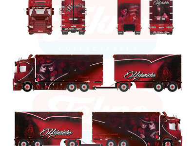 Tekno Tekno Scania Next Gen R riged truck whit 3-axle trailer HEINRICHS