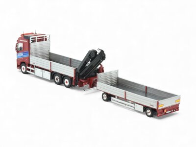 Tekno Tekno Volvo FH04 Globetrotter riged truck with open top trailer + crane SIDLER