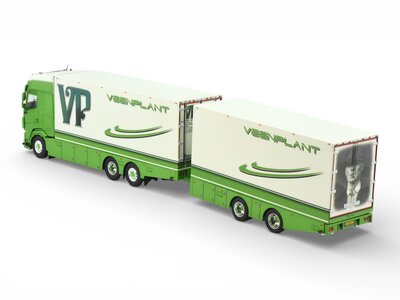 Tekno Tekno DAF XG+ riged truck with 2-axle trailer VEENPLANT "PEAKY BLINDERS"