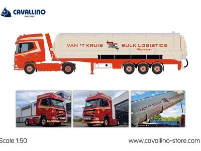 Cavallino Cavallino DAF XG+ 4x2 met 3-as bulkoplegger VAN 'T KRUIS