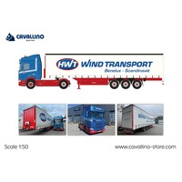 Cavallino Scania R Highline 4x2 met 3-as schuifzeilenoplegger WIND TRANSPORT